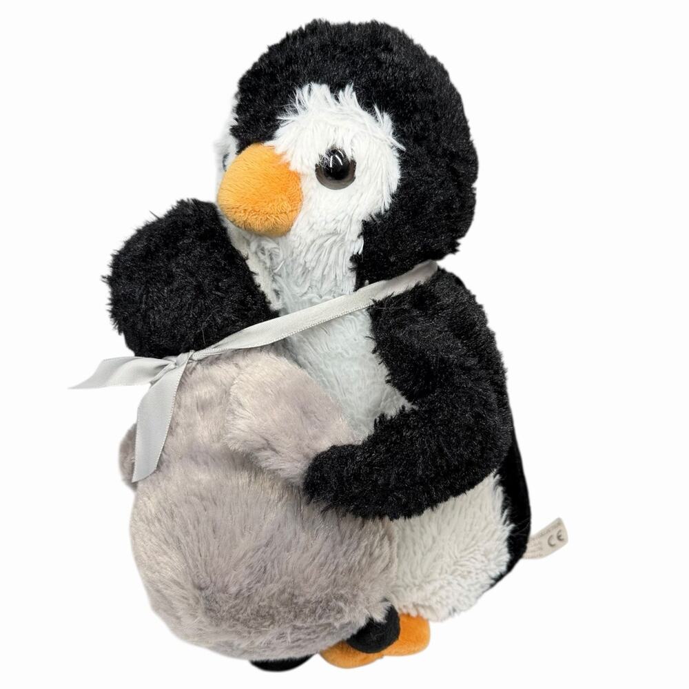 Bearington Collection Penguin Plush 10” Mom & Baby Hugging Stuffed Animal Toy